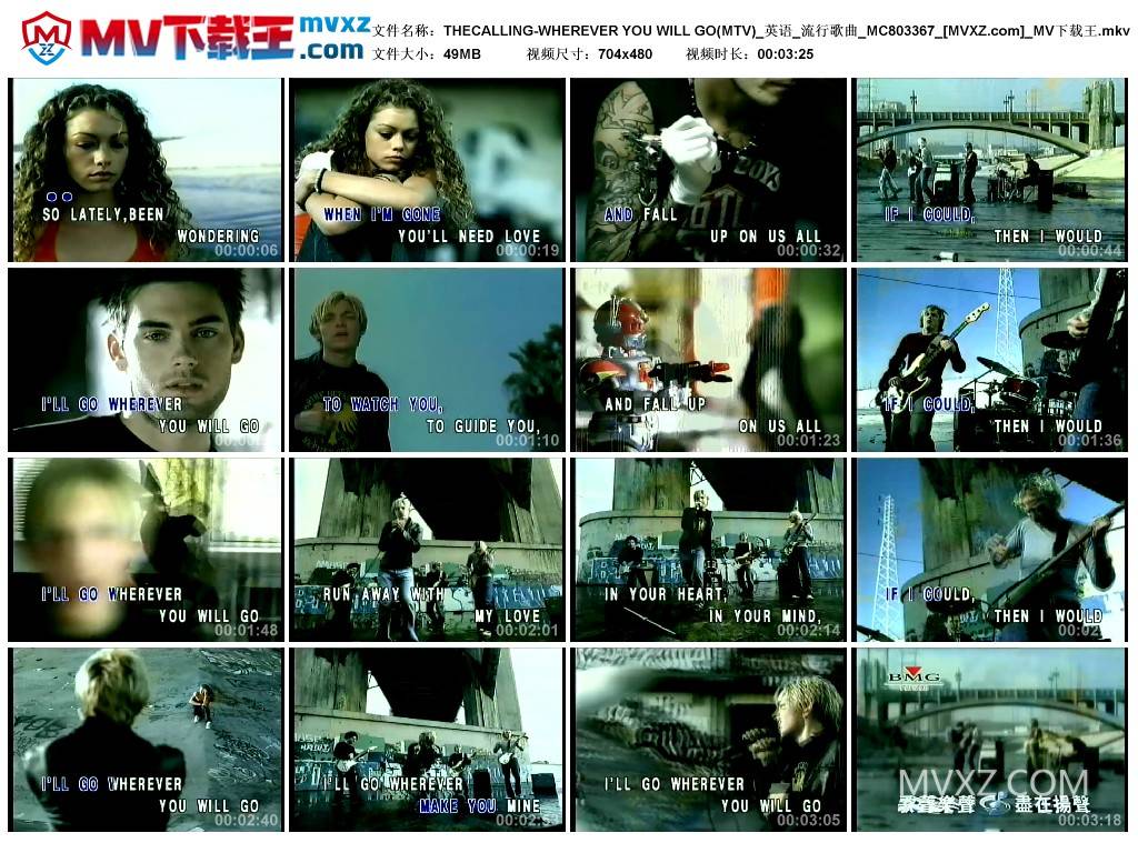 THECALLING-WHEREVER YOU WILL GO(MTV)_英语_流行歌曲_MC803367